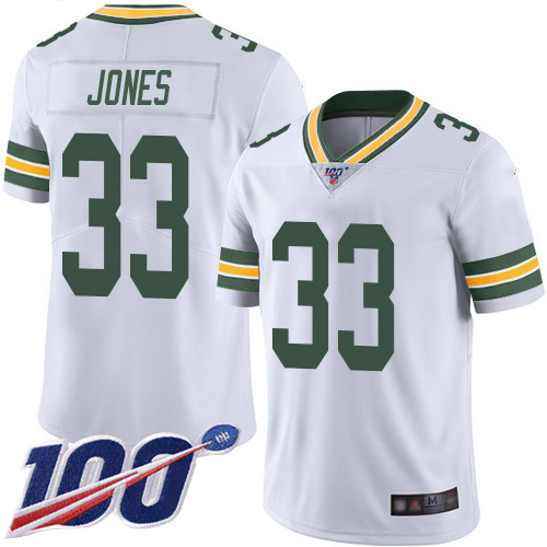 Green Bay Packers Limited White Men 33 Jones Aaron Road Jersey Nike NFL 100th Season Vapor Untouchable
